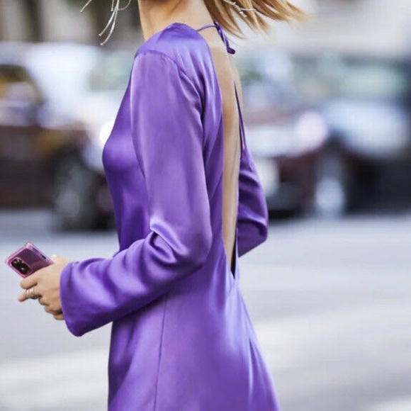 NWT  Amanda Uprichard Charnas shift dress  in GORGEOUS violet - Picture 3 of 4